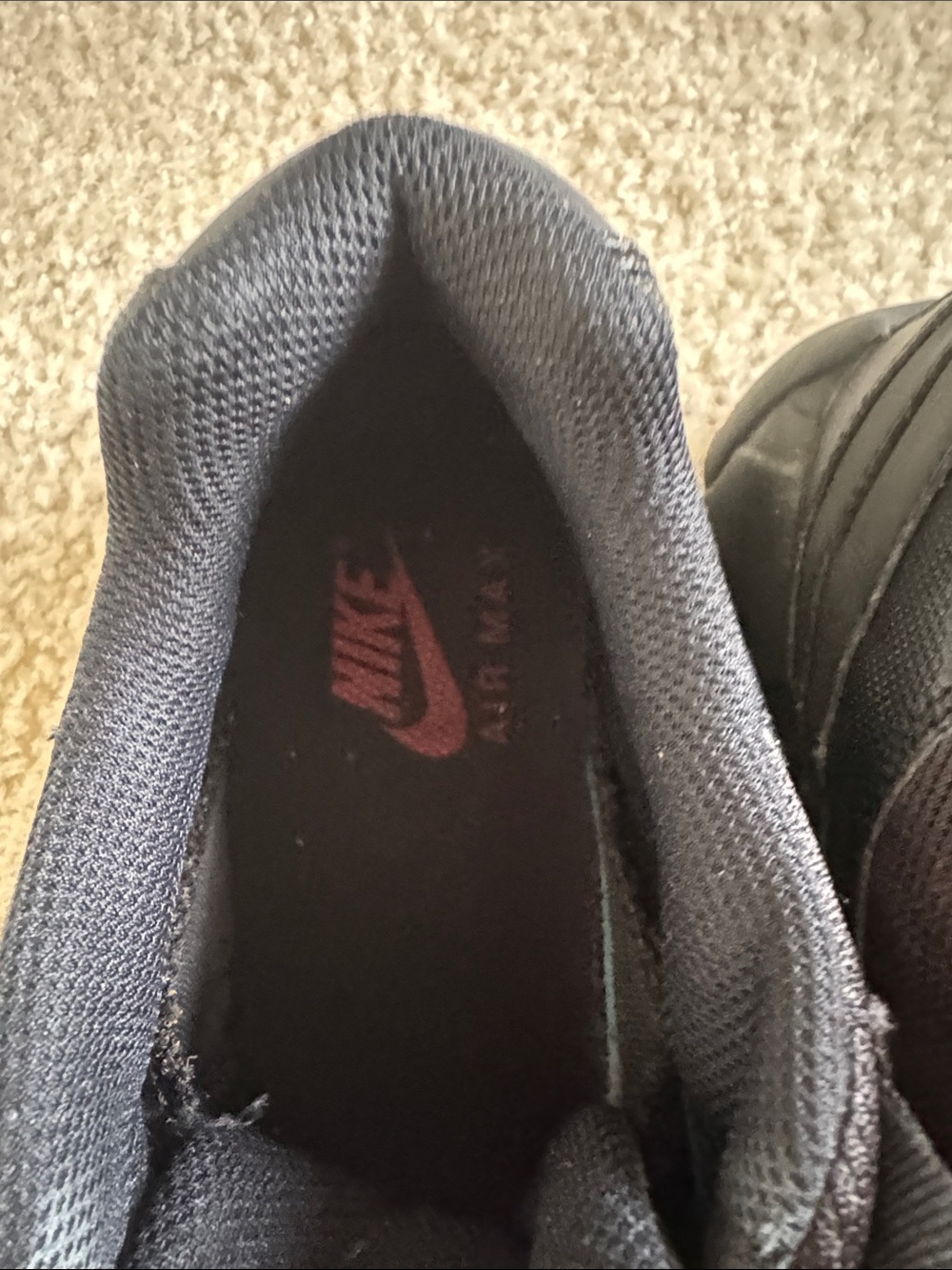 Nike Men’s Black Sneakers with Orange and Red Logo Accents - Picture 6 of 10